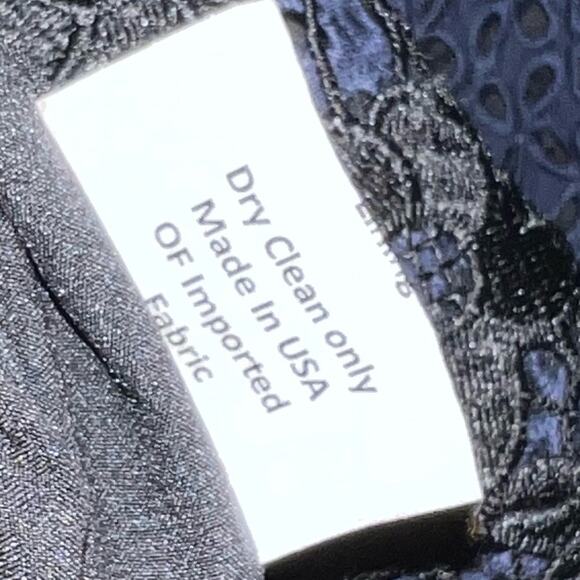 Sara Campbell Navy Blue Cotton Crochet Lace Dress Square Neck USA Made  Size S/M - Picture 9 of 16